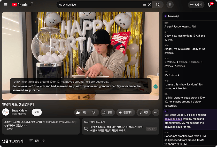 Video with subtitle overlay